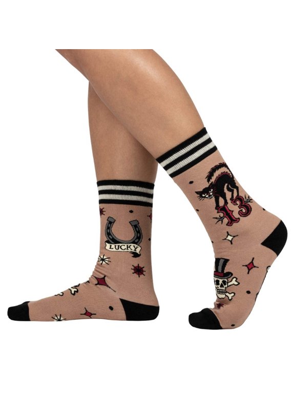 Superstitious Ink Crew Socks for Men & Women | Size 6-13