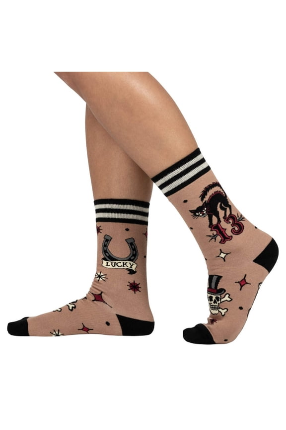 Superstitious Ink Crew Socks