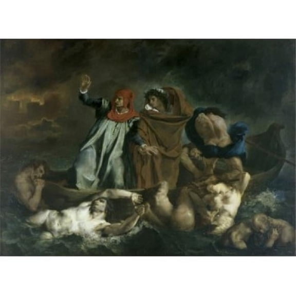 Superstock SAL11581245 Dante & Virgil in Hell 1822 Eugene Delacroix, 1798-1863 & French Oil On Canvas Muse Du Louvre Paris Poster Print, 18 x 24