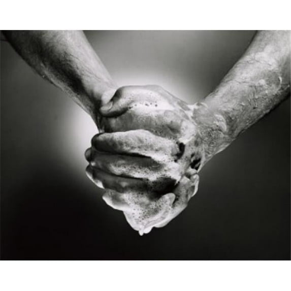 Superstock SAL2553783 Close-Up of A Person Washing His Hands Poster Print, 18 x 24