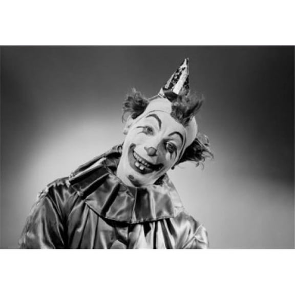 Superstock SAL255420217 Studio Portrait of Scary Clown Poster Print, 18 x 24