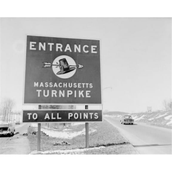 Superstock SAL255424341LARGE USA Massachusetts Bedford Turnpike Road Sign Poster Print, 24 x 36 - Large