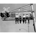 thumbnail image 1 of Superstock SAL2554692 Low Angle View of Children Sitting On A Railroad Crossing Signal Poster Print, 18 x 24, 1 of 1