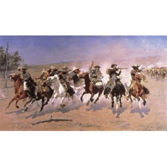 Superstock SAL900134260LARGE A Dash for The Timber Frederic Remington, 1861-1909 & American Poster Print, 24 x 36 - Large