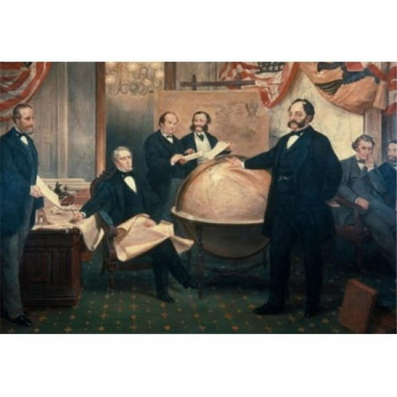 Superstock SAL9005858 Signing of The Alaskan Treaty by Emanual Gottlieb Leutze, 1816-1868 1867 Poster Print, 18 x 24