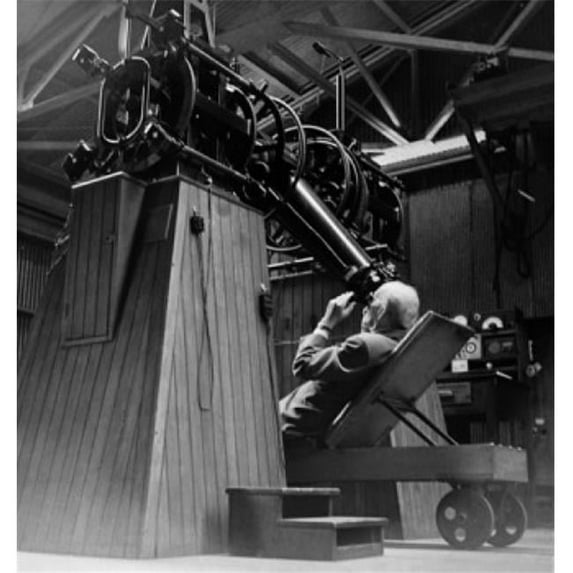 Superstock SAL9903179 Man Looking Through An Astronomy Telescope Poster Print, 18 x 24