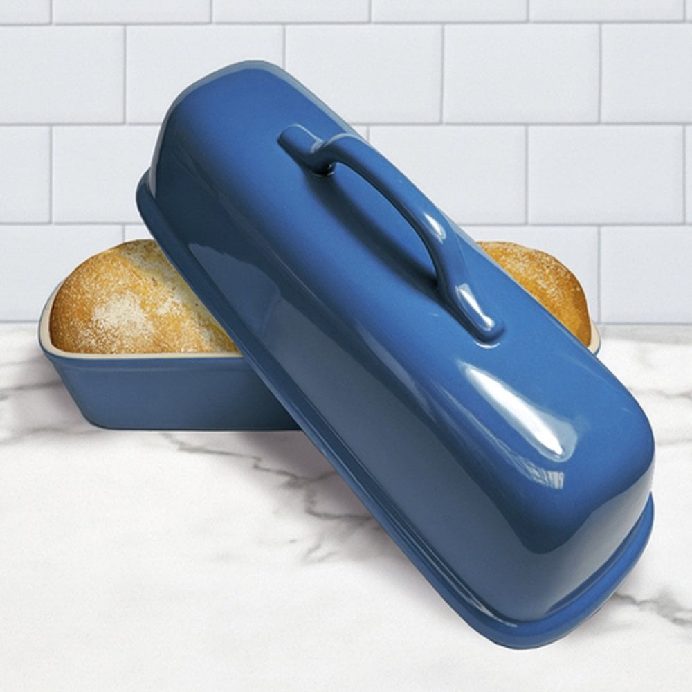 Blue Stoneware Non-stick Loaf Baker with Lid