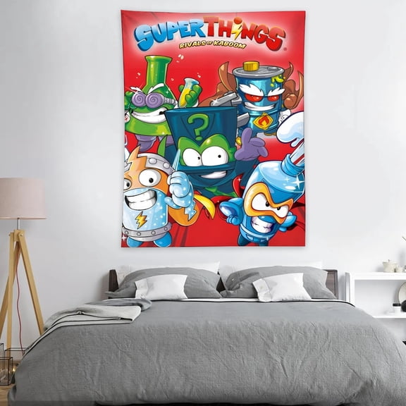 Superthings Rivals of Kaboom, Kazoom Power Tapestry - Poster Decoration Wall Art Background Large Bedroom Hanging Birthday Party Decoration 30x40in