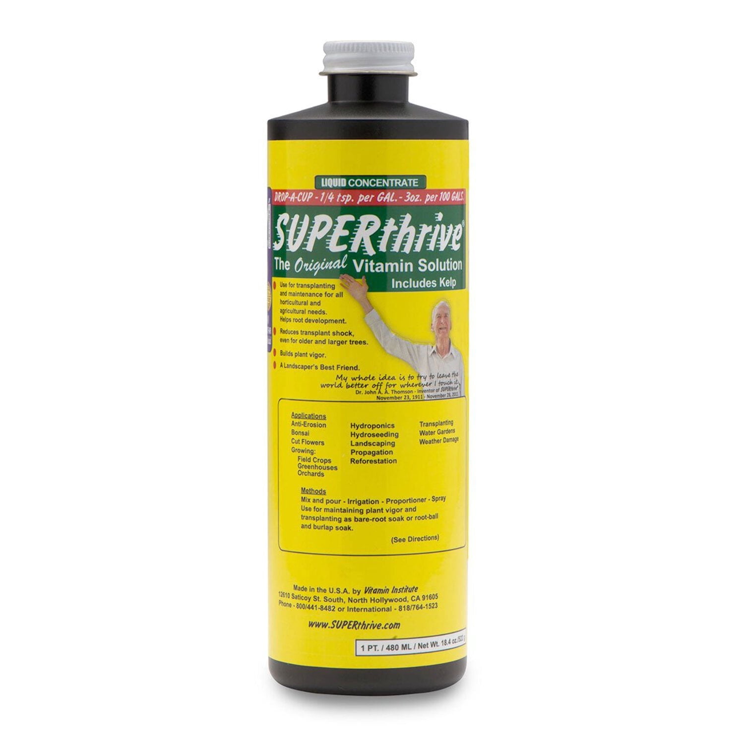 Superthrive 0.5-0-0 Original Vitamin Solution for Plants Mineral Supplement, 1 pint, 16oz