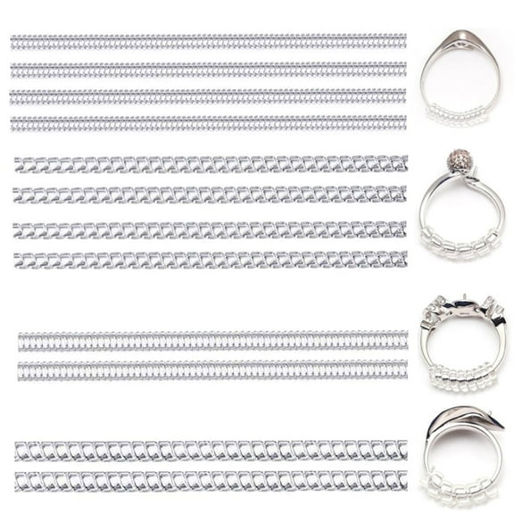 Supertina Ring Sizers for Loose Rings Women Men 12 pack, Silicone Ring Size Adjuster, Clear