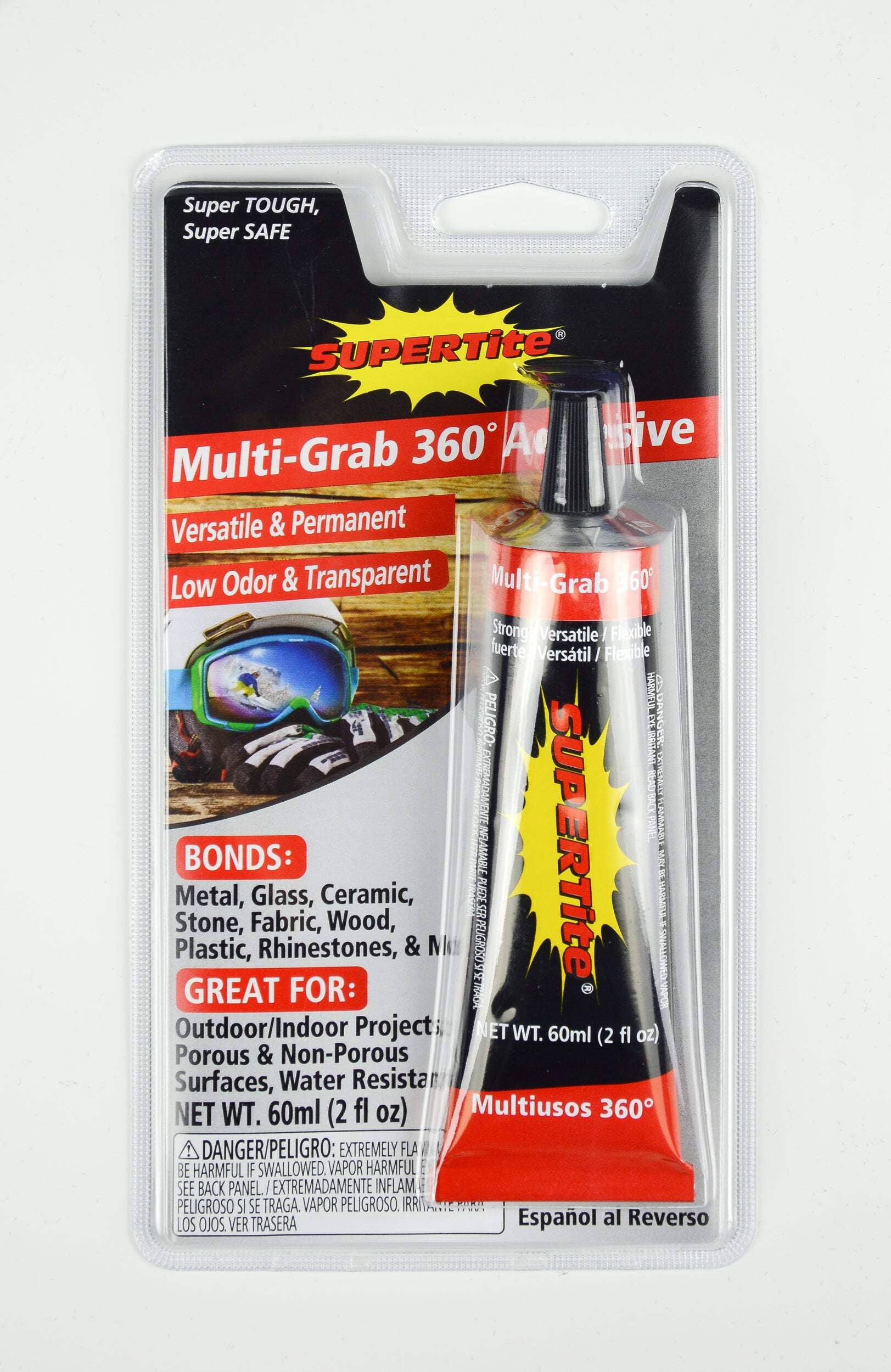 Supertite Multi-Grab 360° Durable Single Blister Adhesive Glue, Ceramic Clear, 2 oz, Tube