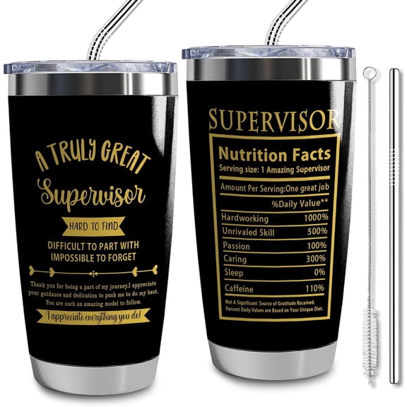 Supervisor Appreciation Gift Tumbler for Women Men,20 oz Stainless Steel Insulated Tumblers with Lid, Supervisor Appreciation Gift,Going Away Gift (supervisor)