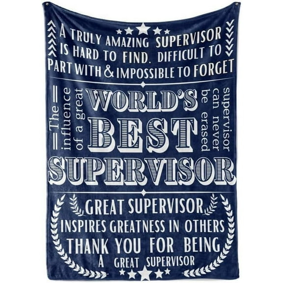 Supervisor Gifts, Gifts for Supervisor on Boss Day, Birthday and Chirstmas, Flannel Plush Throw Blanket, 50"x 65" - World's Best SPERVISOR
