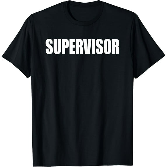 Supervisor T-shirt T-ShirtMen and women, Black T-shirt, size: Extra large