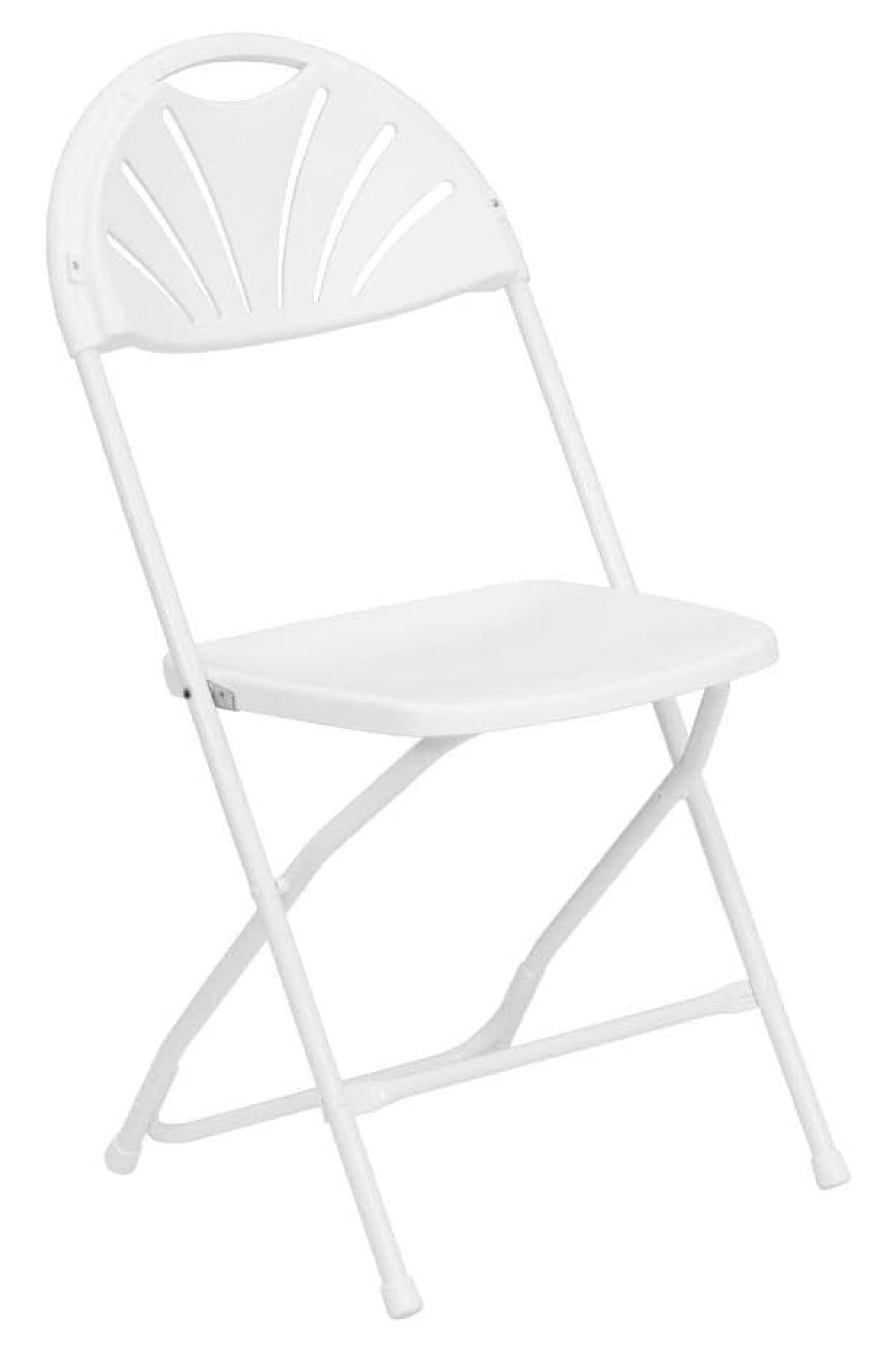 White Powder-Coated Steel Mid-Back Folding Chairs, Set of 2