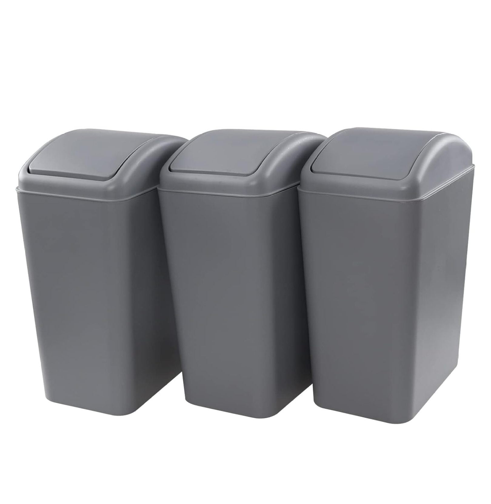 Superwum 3 Pack 4.5 Gallon Plastic Garbage Can with Swing Lid, Swing