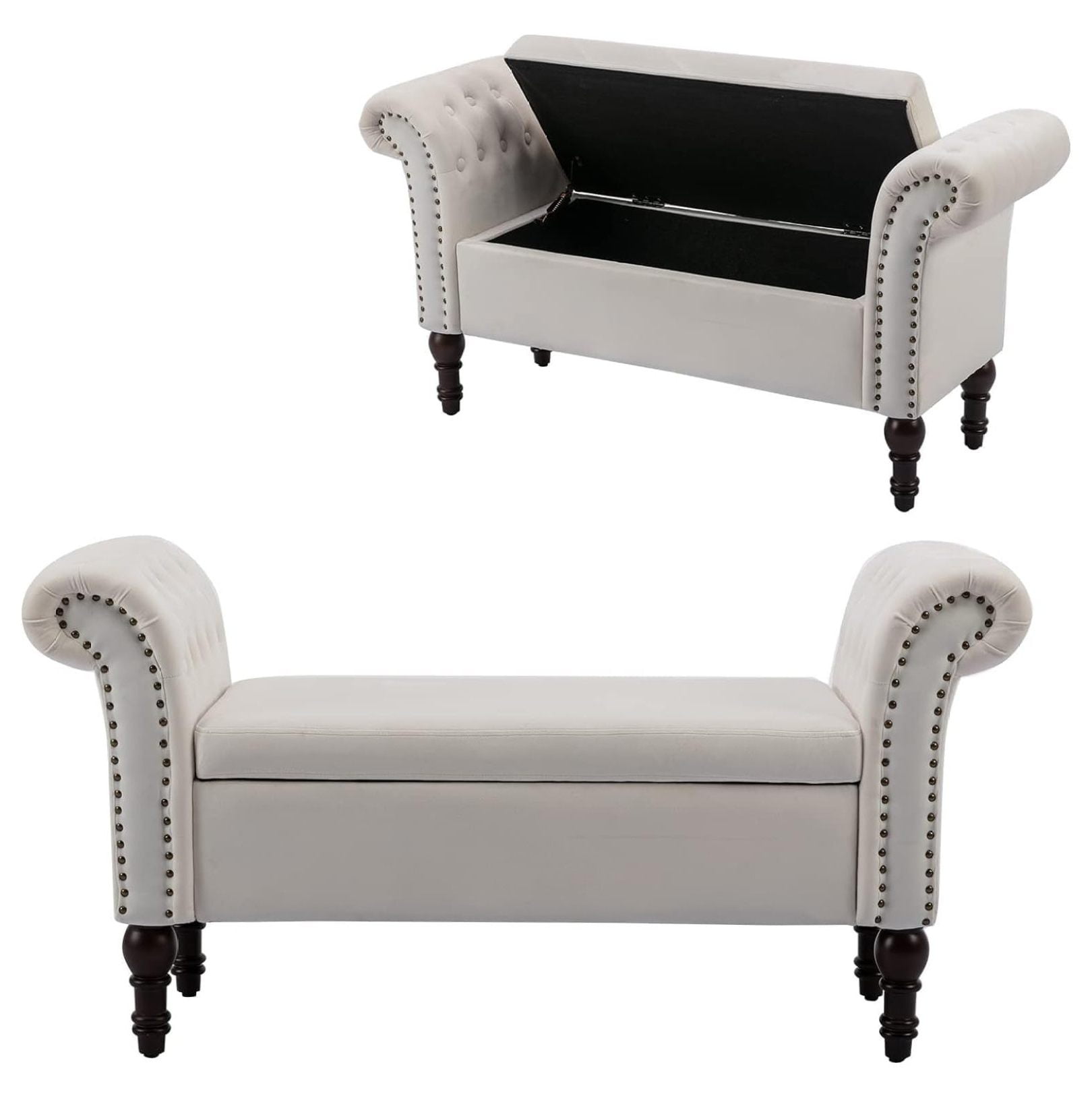 Superwum 51 Inch Storage Bench for End of Bed Bedroom, Upholstered