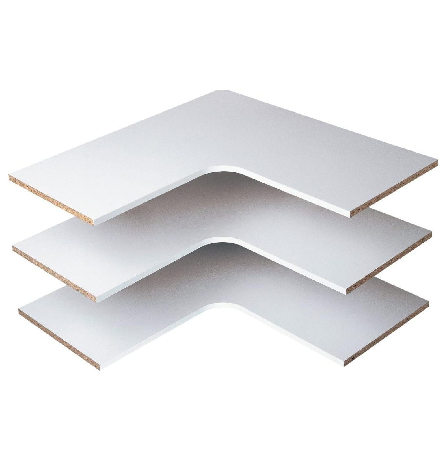 White Glossy 3-Tier Corner Closet Shelves