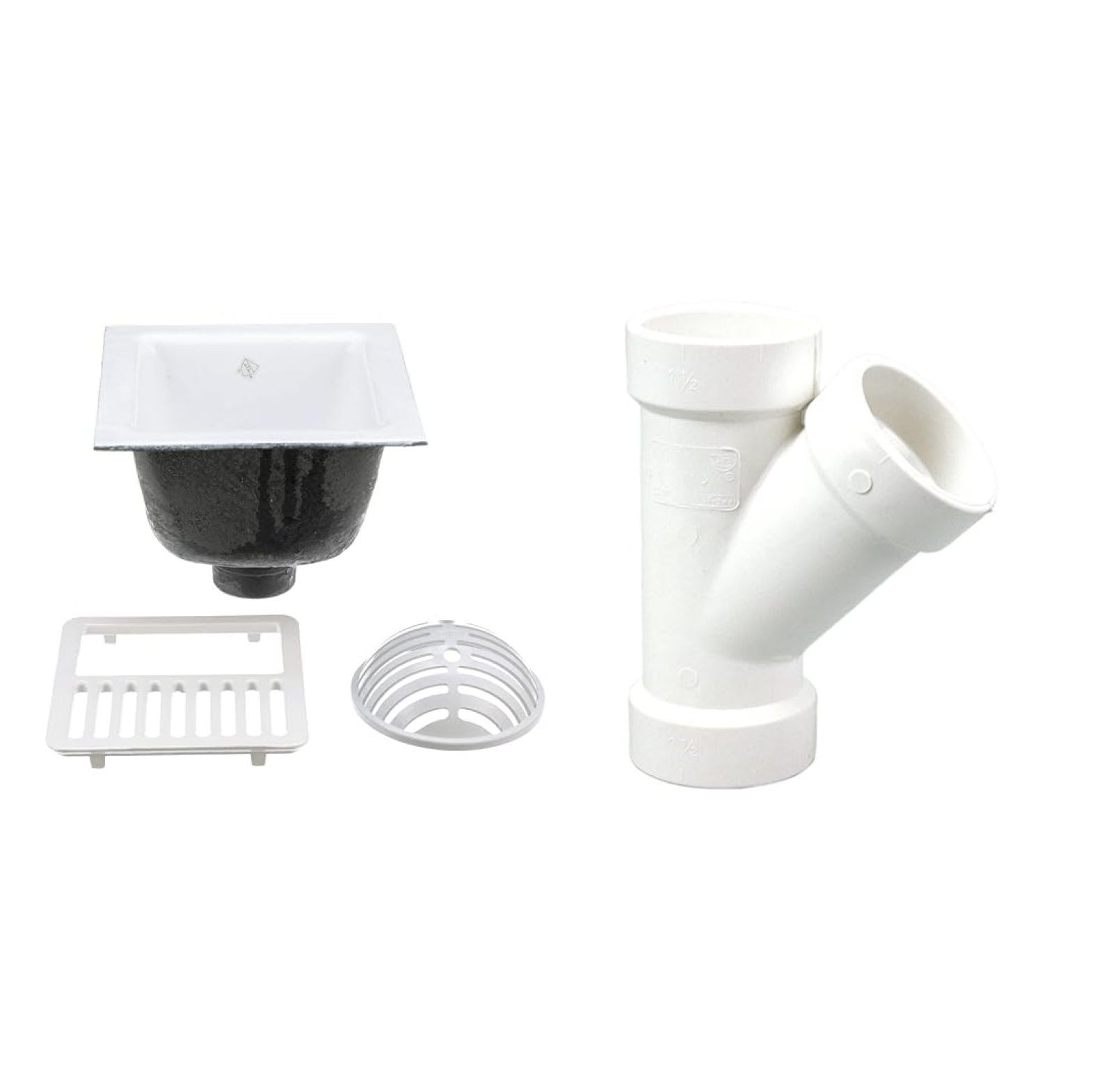 Zurn FD2375-NH3-H 12x12 Floor Sink - Cast Iron Body With Porcelain Coating, Includes Dome Strainer
