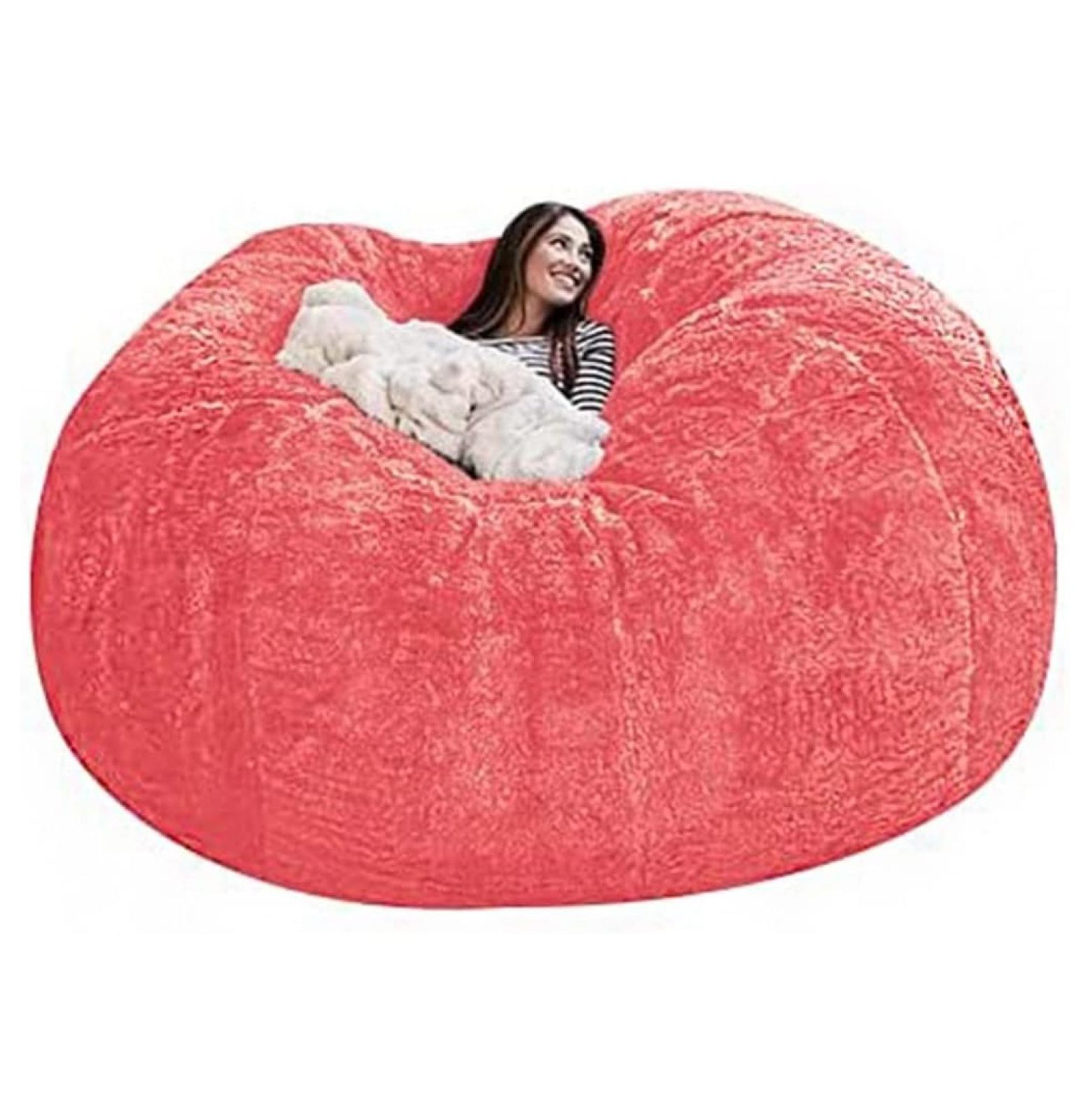 Superwum Giant Bean Bag Chair, 7ft Giant Fur Bean Bag Cover Lounger ...