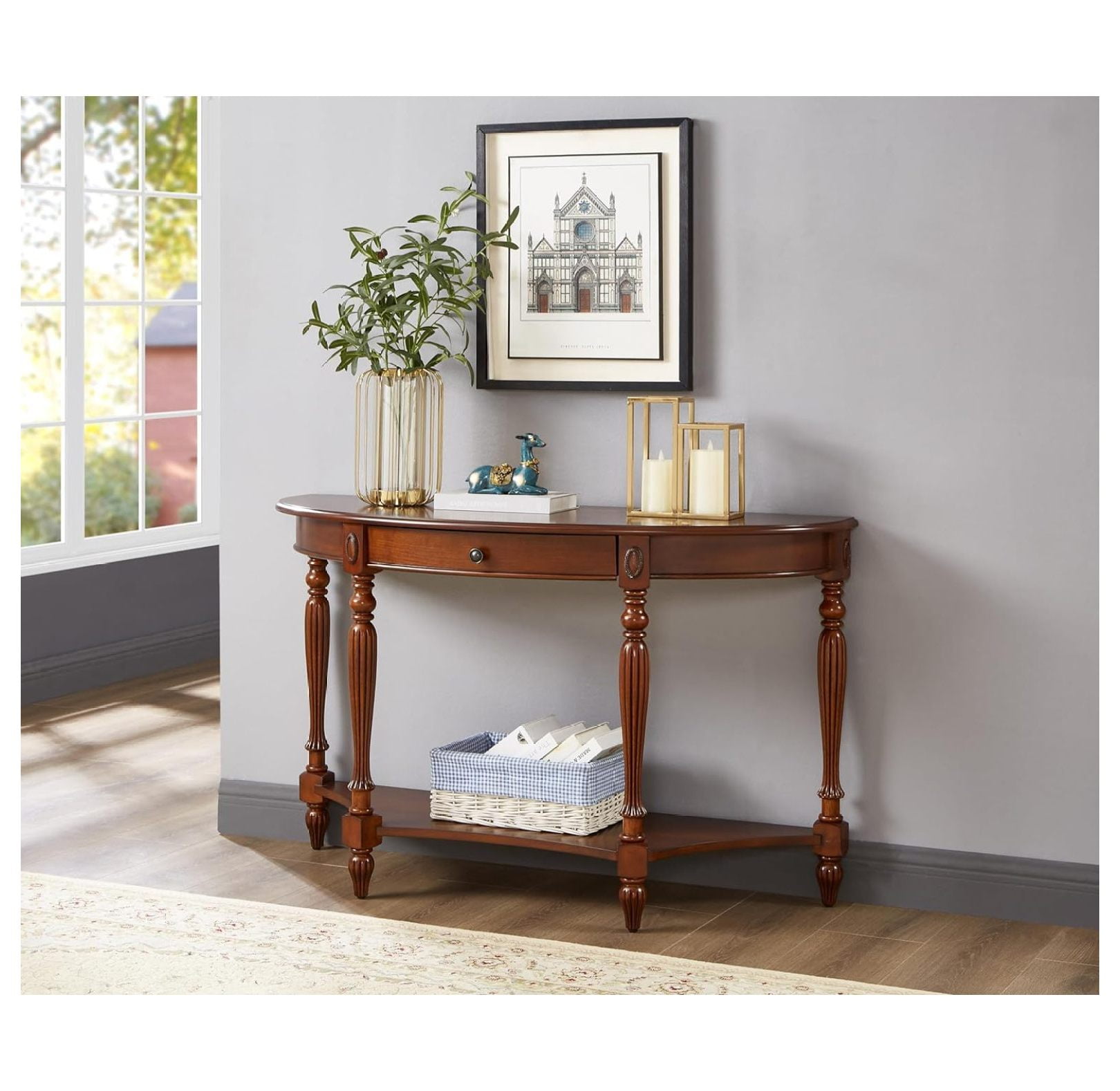 Superwum Half Moon End Table, Living Room End Tables, Small Entryway ...