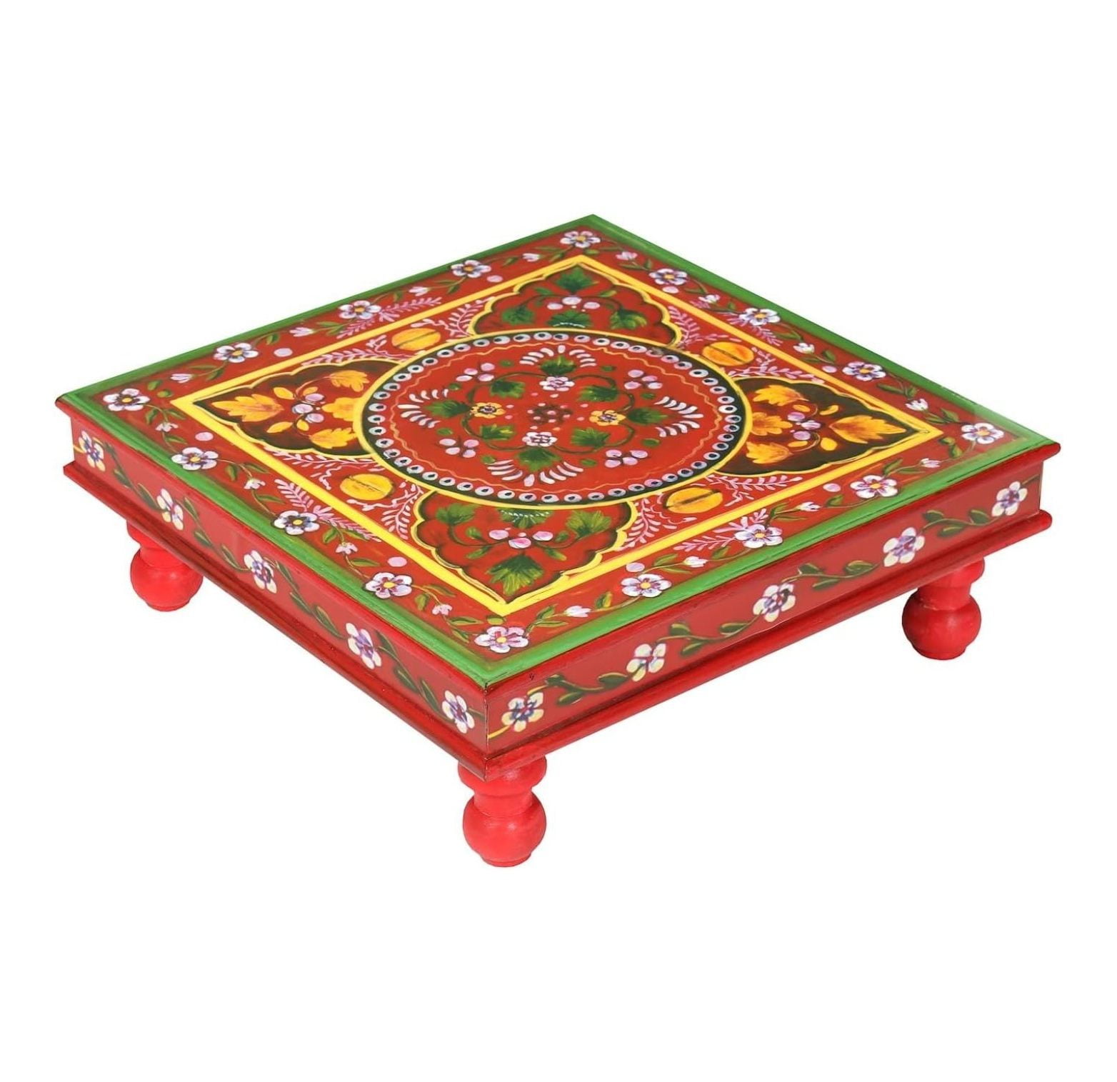 Superwum Indian Pooja Table, Chowki Table for Pooja, Stacking Tables