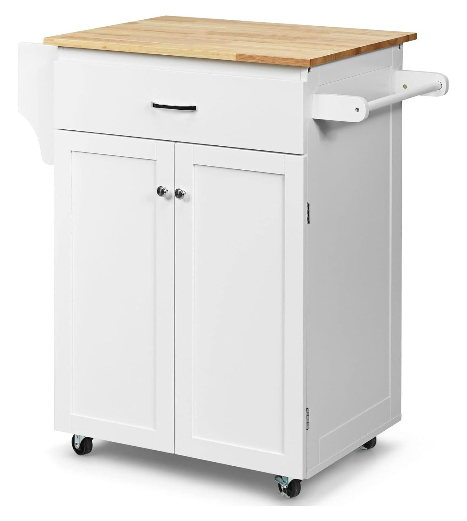 Superwum Kitchen Island, Small Rolling Cart with Drawers, 2 Door