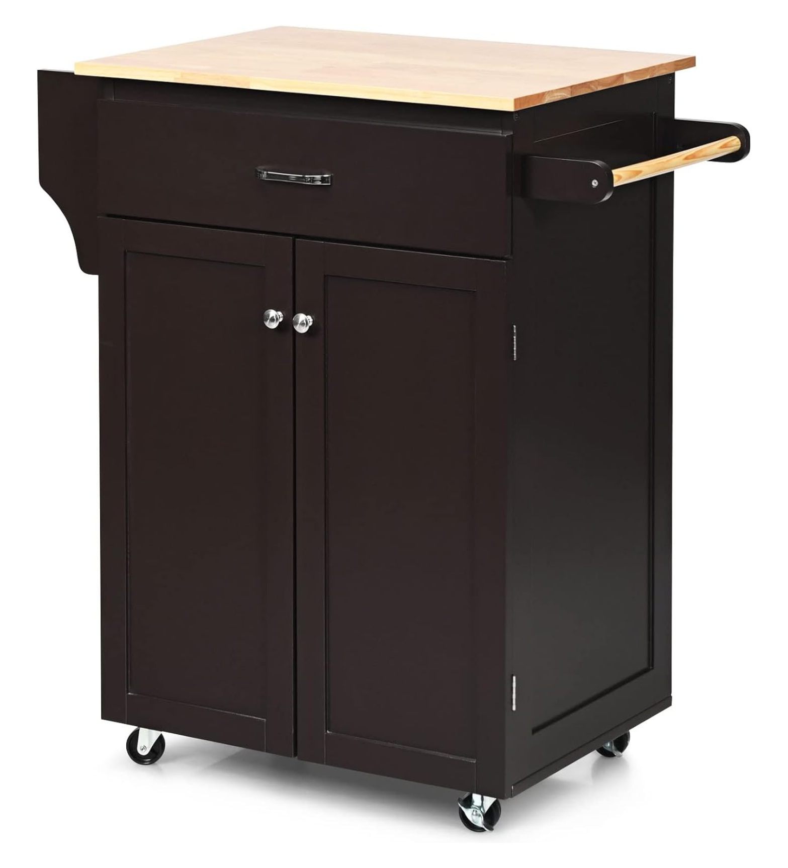Superwum Kitchen Island, Small Rolling Cart with Drawers, 2 Door