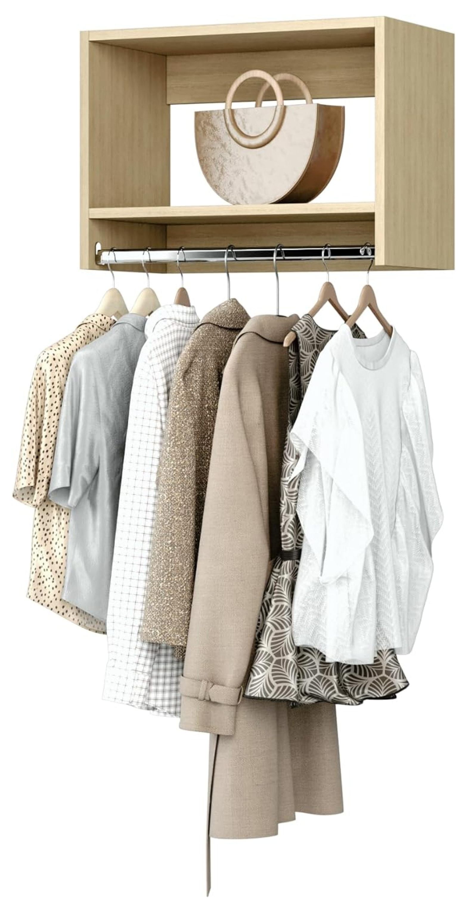Superwum Modular Closets Collection Tall Hanging Wood Closet Organizer