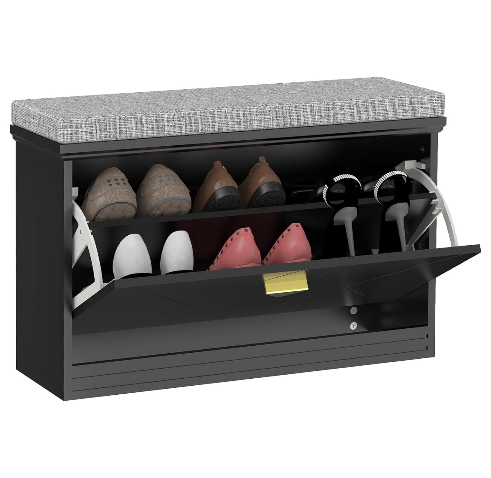 Superwum Shoe with Drawers, Shoe Bench with Removable Cushion