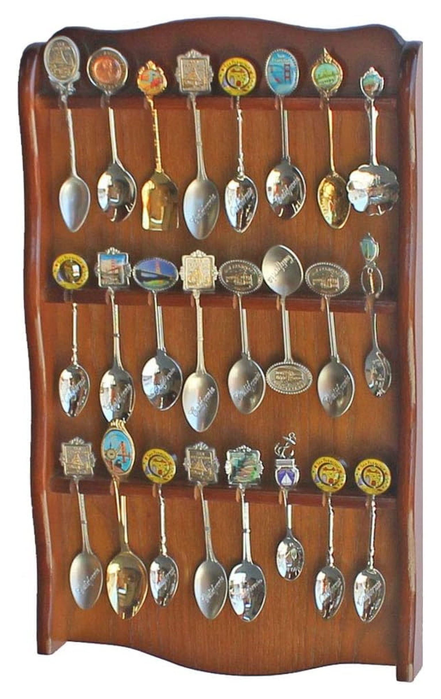 Superwum Spoon Rack Holder to hold 24 Souvenir Spoons Teaspoon