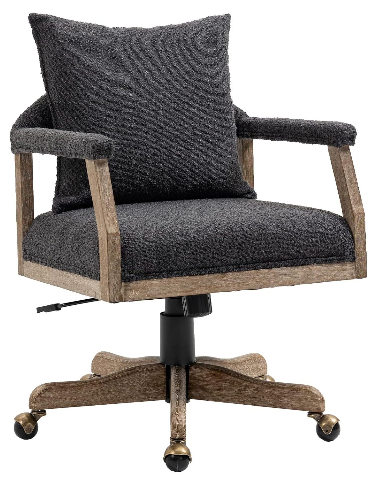 Superwum Swivel Accent Chair on Wheels, Modern Upholstered Home Office ...