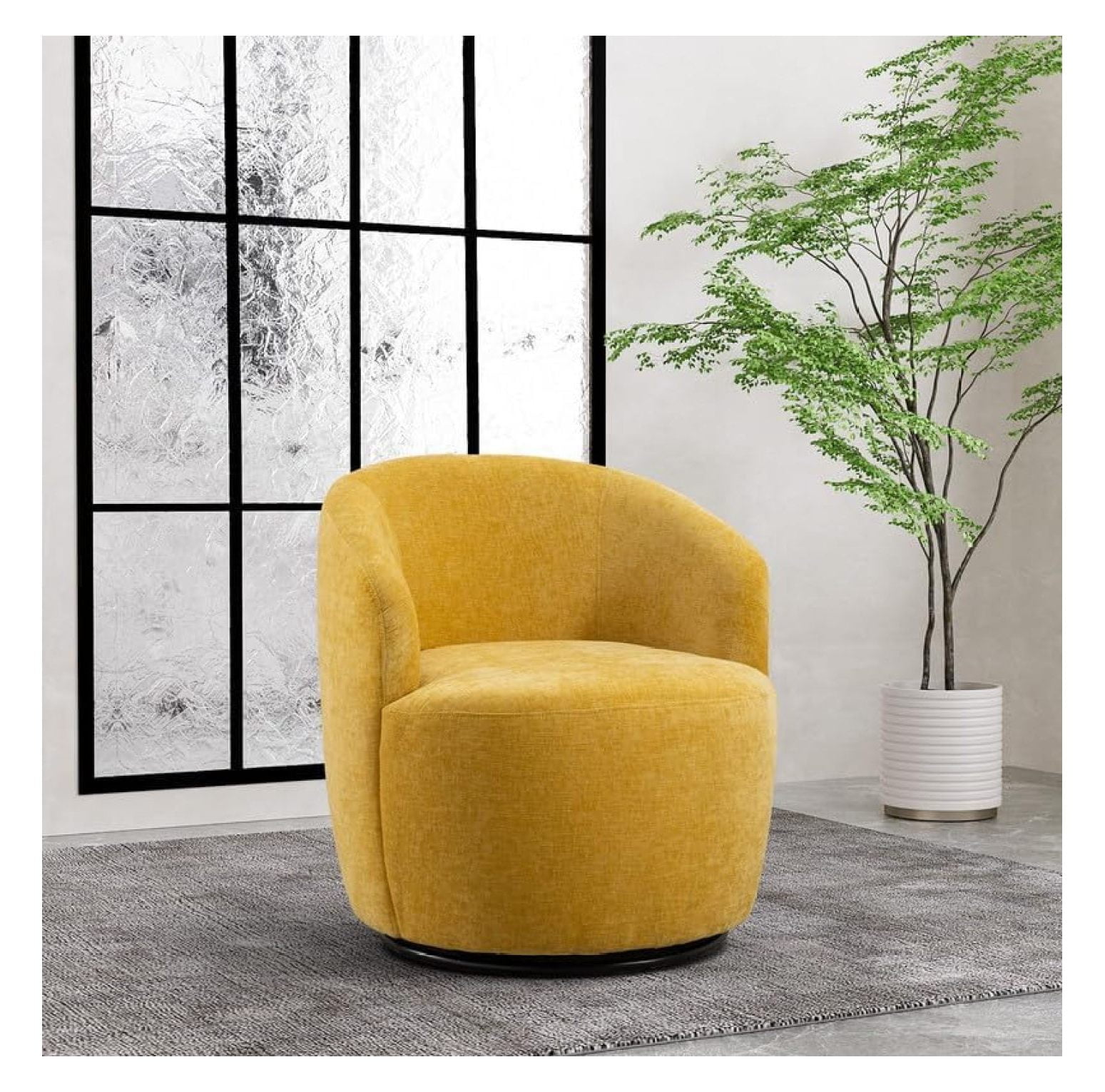 Superwum Swivel Barrel Chair, 360 Degree Swivel Round Chair, Modern