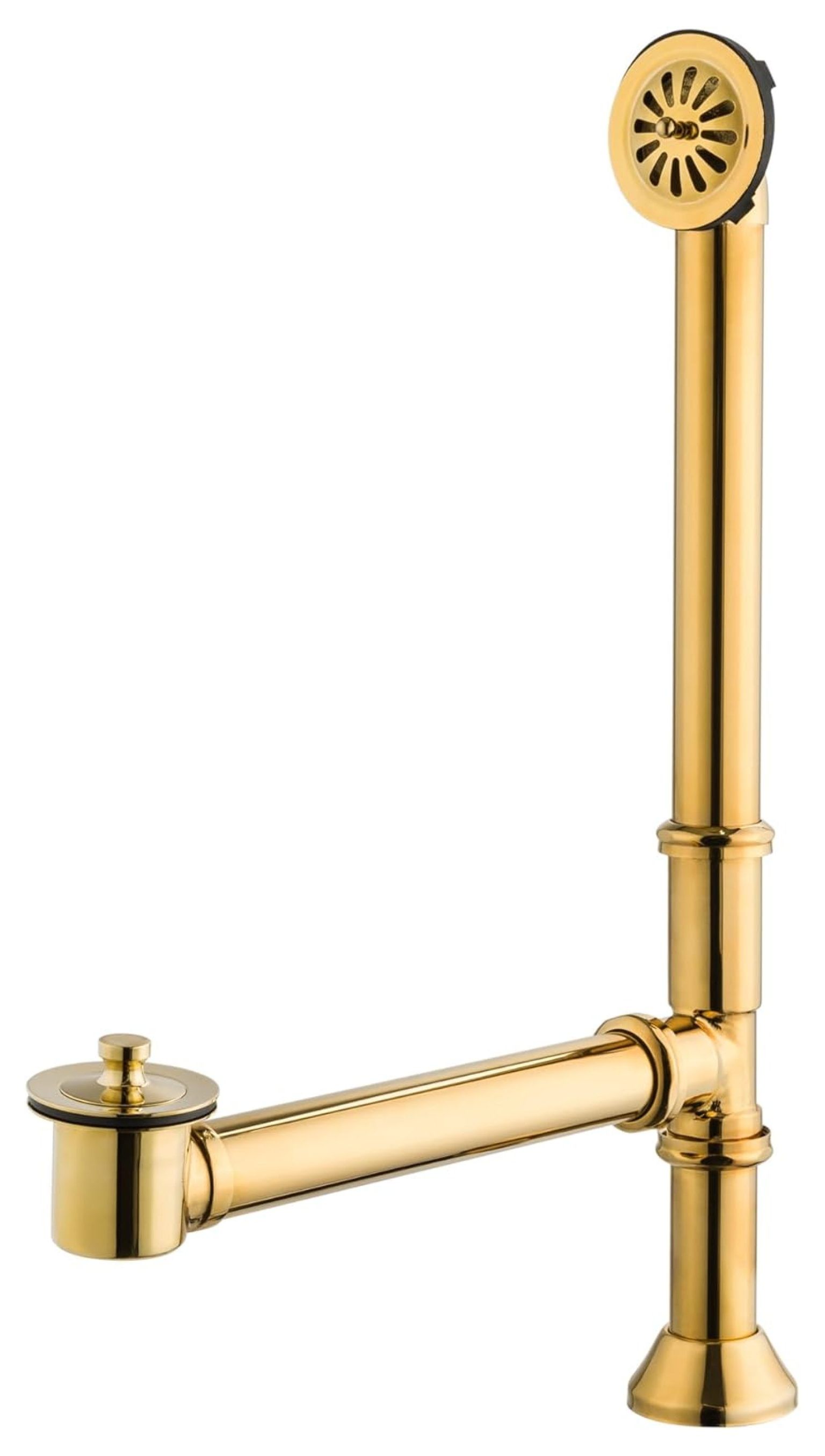 Superwum Vintage Claw Foot Tub Drain Kit with Lift and Turn Bath Drain Stopper, 11/2" Brass