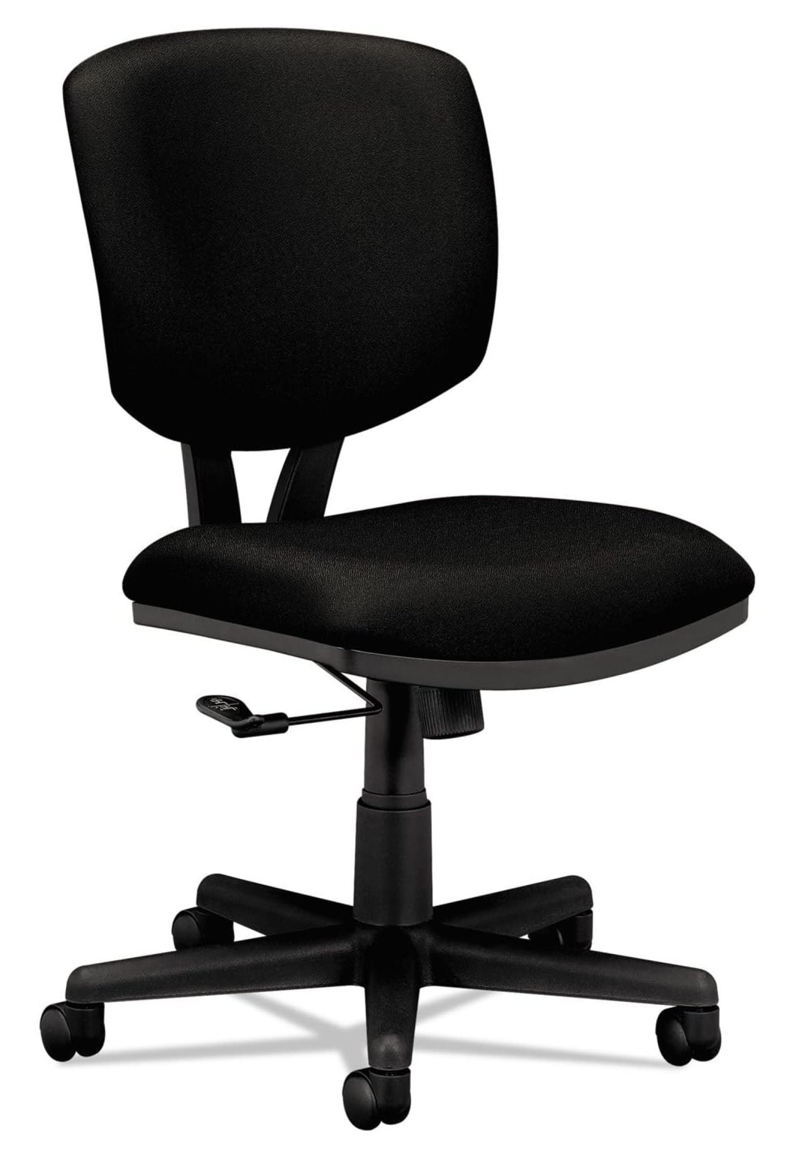 Black Polyester Swivel Task Chair with Adjustable Arms
