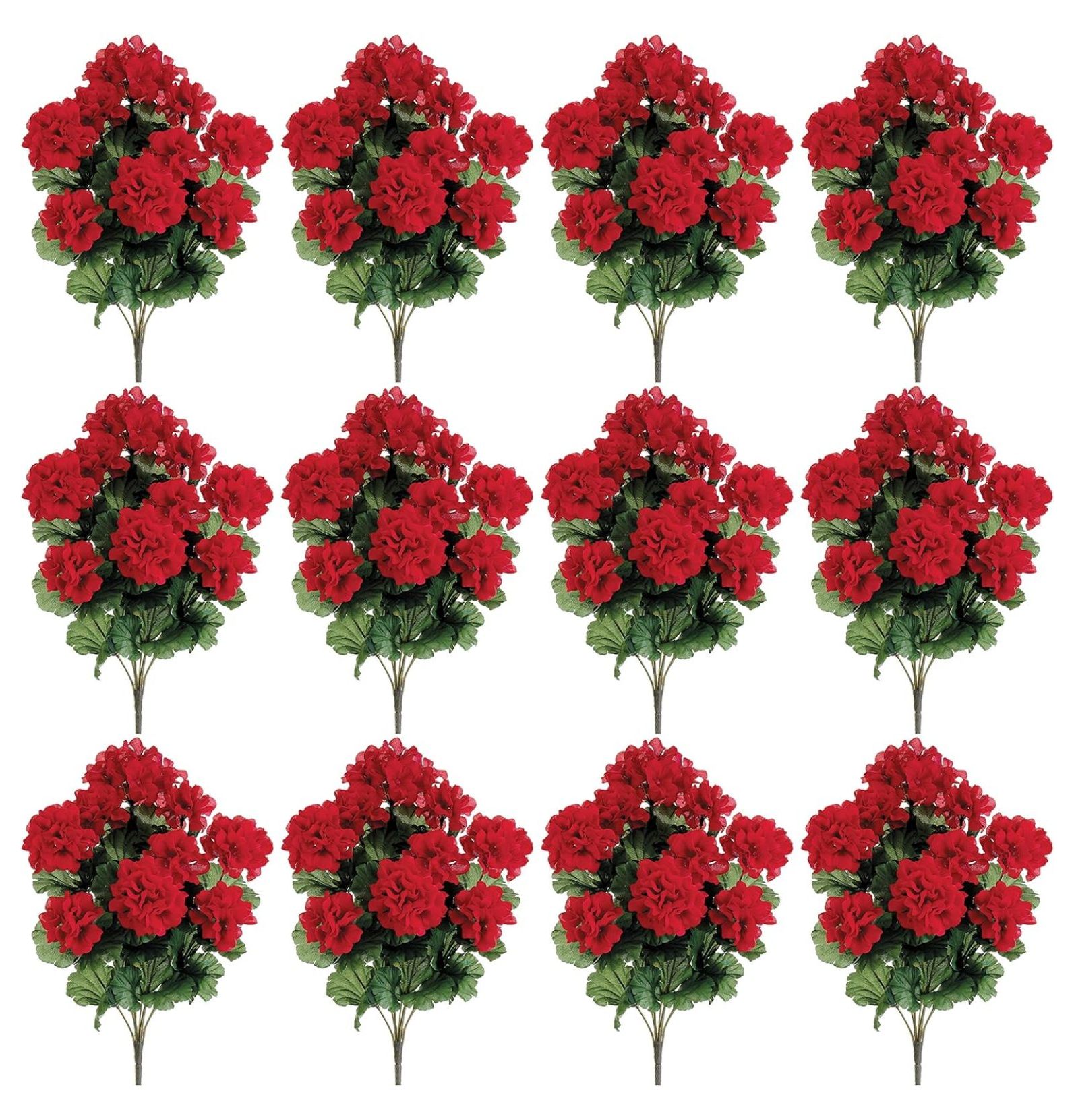 Superwum17" Silk Geranium Flower Bush Red (case of 12)