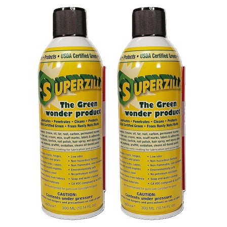 Superzilla Aerosol Can The Green Wonder Product Cleaner, Lubricant, Penetrating Spray Oil 10.14 oz Pack of 2