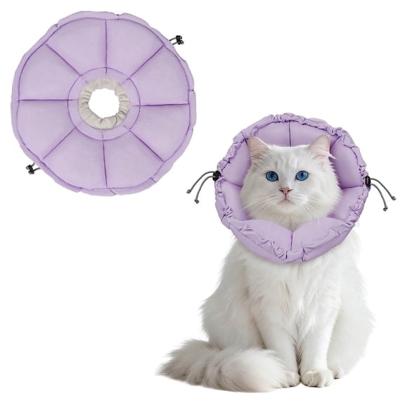Supet Cat Recovery Collar, Adjustable Soft Waterproof Collar to Prevent Licking, Comfortable E-Collar for All Cats & Kittens