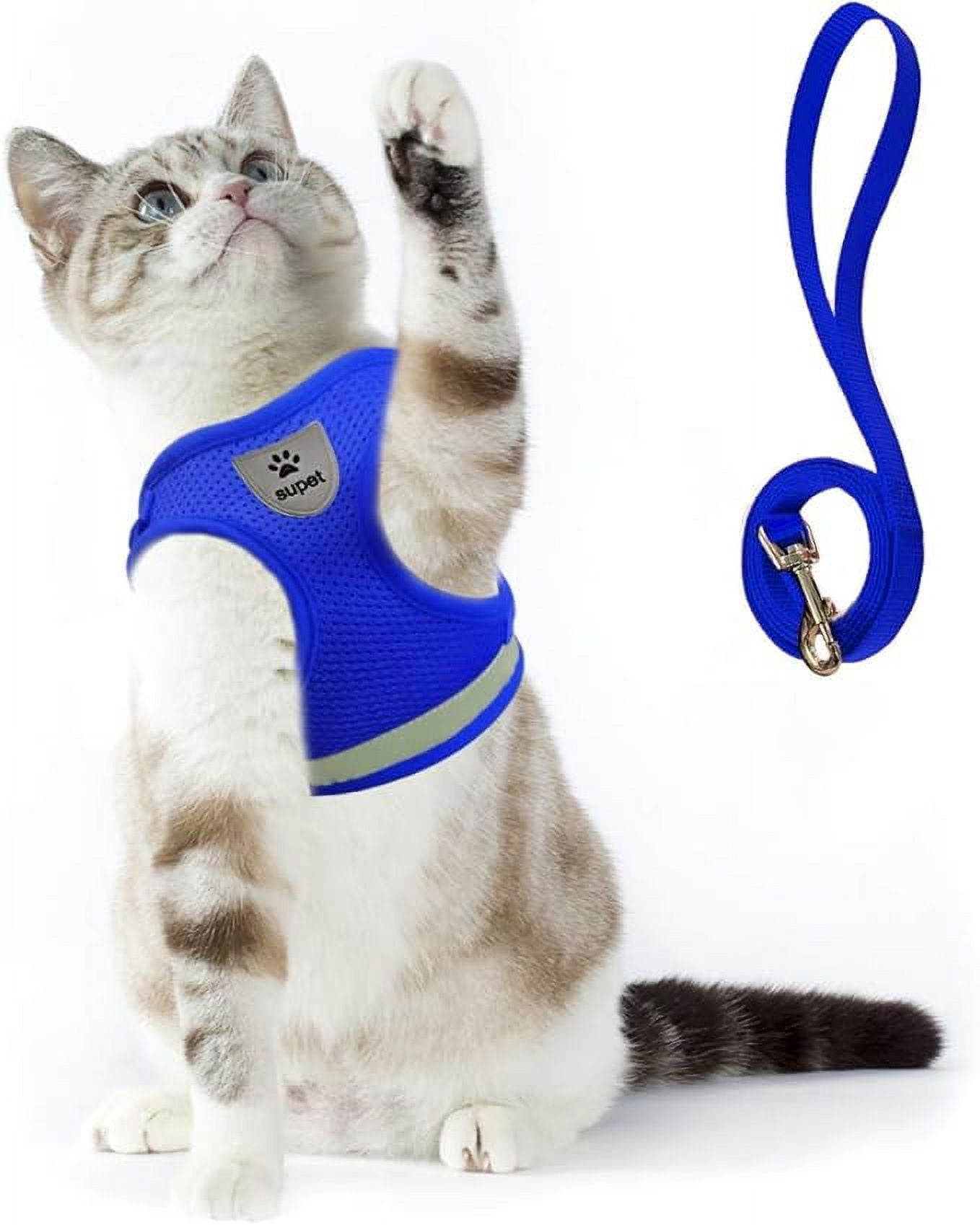 Supet Cat Harness and Leash Set for Walking Cat and Small Dog Harness Soft Mesh Harness Adjustable Cat Vest Harness with Reflective Strap Comfort Fit for Pet Kitten Puppy Rabbit Walmart