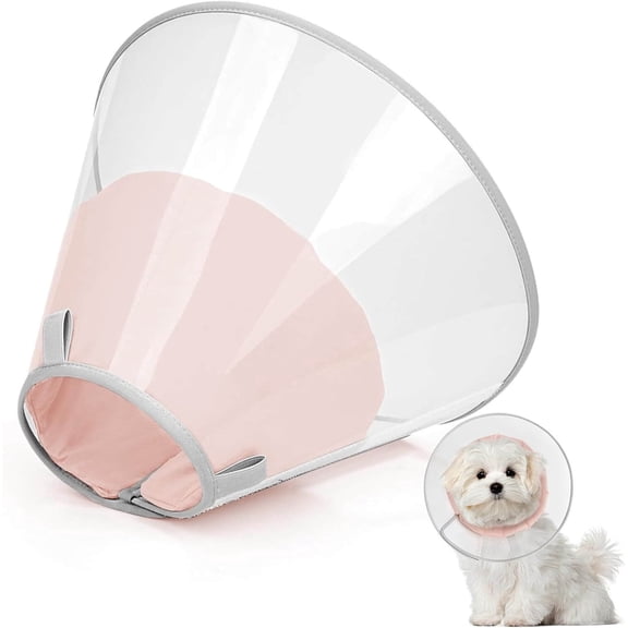 Supet Clear Dog Cone Collar with Soft Pad, Clear Elizabeth Recovery Cone