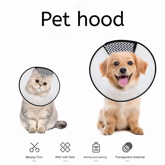 Supet Dog Cone Collar Adjustable After Surgery, Comfortable Pet Recovery Collar & Cone for Large Medium Small Dogs, Elizabethan Dog Neck Collar Plastic Practical (L)