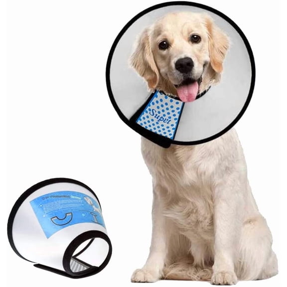 Supet Dog Cone Collar, Adjustable Post-Surgery Recovery Collar to Prevent Licking, Comfortable Plastic Elizabethan E-Collar