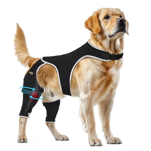 Supet Dog Double Rear Leg Sleeve, Adjustable Hind Leg Support, Anti-Licking Recovery Wrap for Dogs