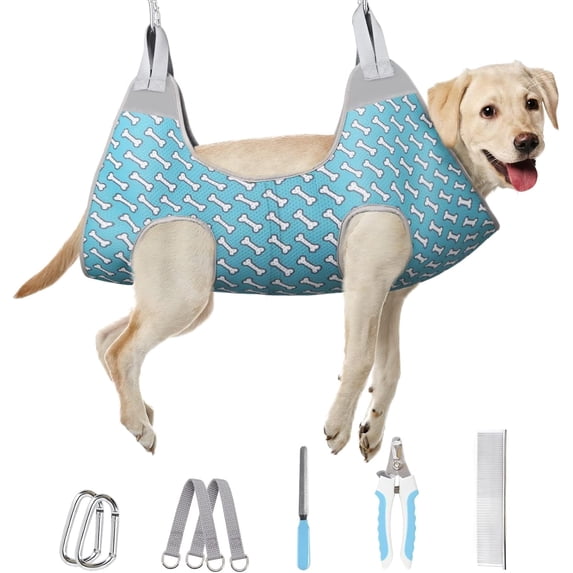 Supet Pet Grooming Hammock Harness, Nail Trimming Sling with Adjustable Support for Dogs & Cats, Secure Restraint for All Pets