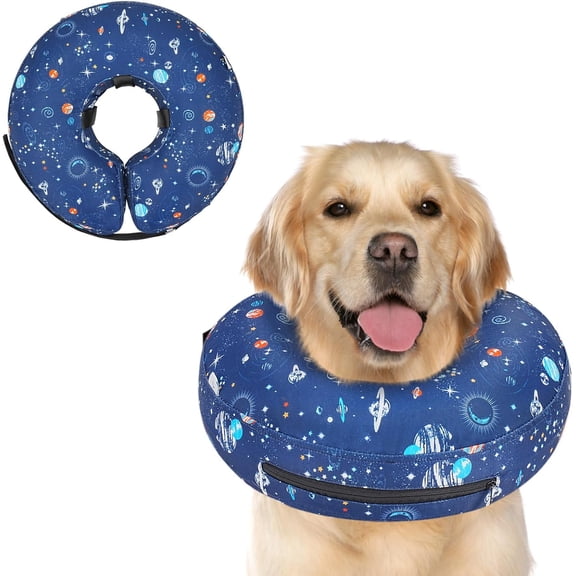 Supet Inflatable Dog Cone Collar Alternative After Surgery, Doggie Neck Donut Collar Recovery, Soft Dog Cone for Small Medium Large Dogs
