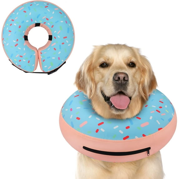 Supet Inflatable Dog Cone Collar Alternative After Surgery, Doggie Neck Donut Collar Recovery, Soft Dog Cone for Small Medium Large Dogs