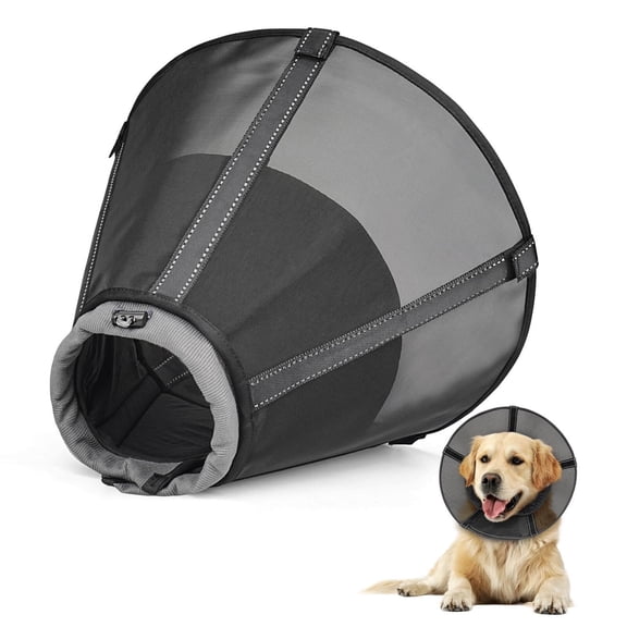 Supet Soft Mesh Recovery Collar for Dogs & Cats, Breathable Post-Surgery Cone with Detachable Pad, Adjustable Comfortable Fit