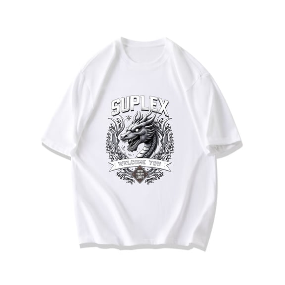 Suplex T Shirt Black Dragon And Text Welcome You Design For Wrestling Fans And Casual Wear