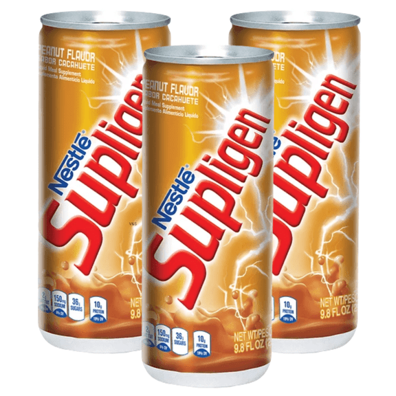 Supligen Peanut Liquid Meal Supplement 9.87oz (Pack of 3)  Jamaican Caribbean Ready-to-Drink Protein & Vitamin Nutritional Meal Shake
