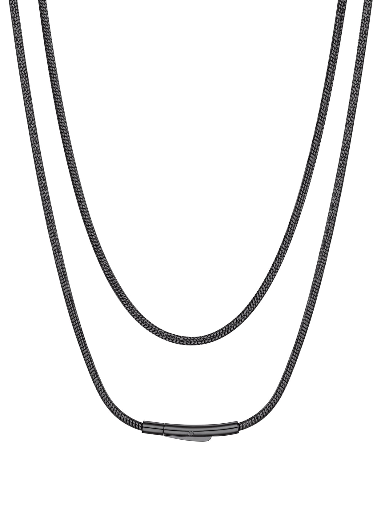 Suplight 2mm Polished Round Snake Chain Necklace for Pendants 14K Gold Plated Stainless Steel
